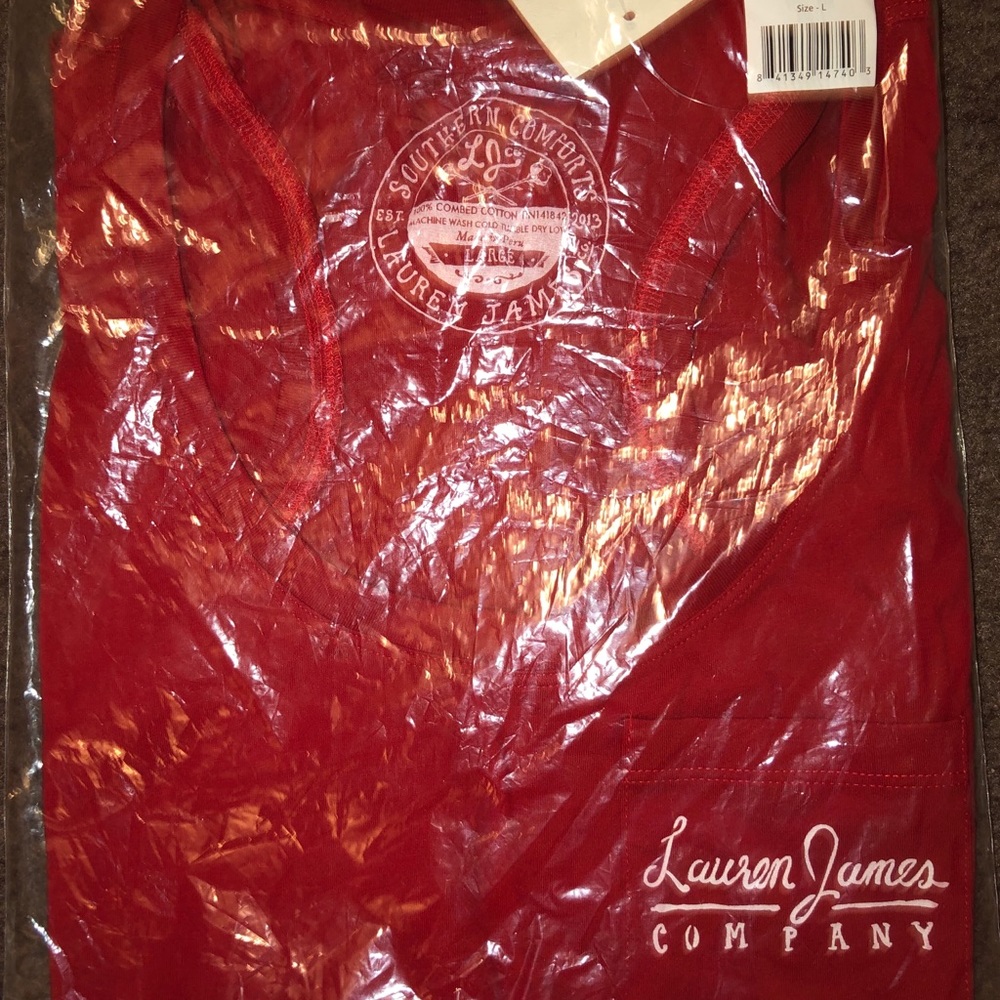 NIP L Red racerback Lauren James